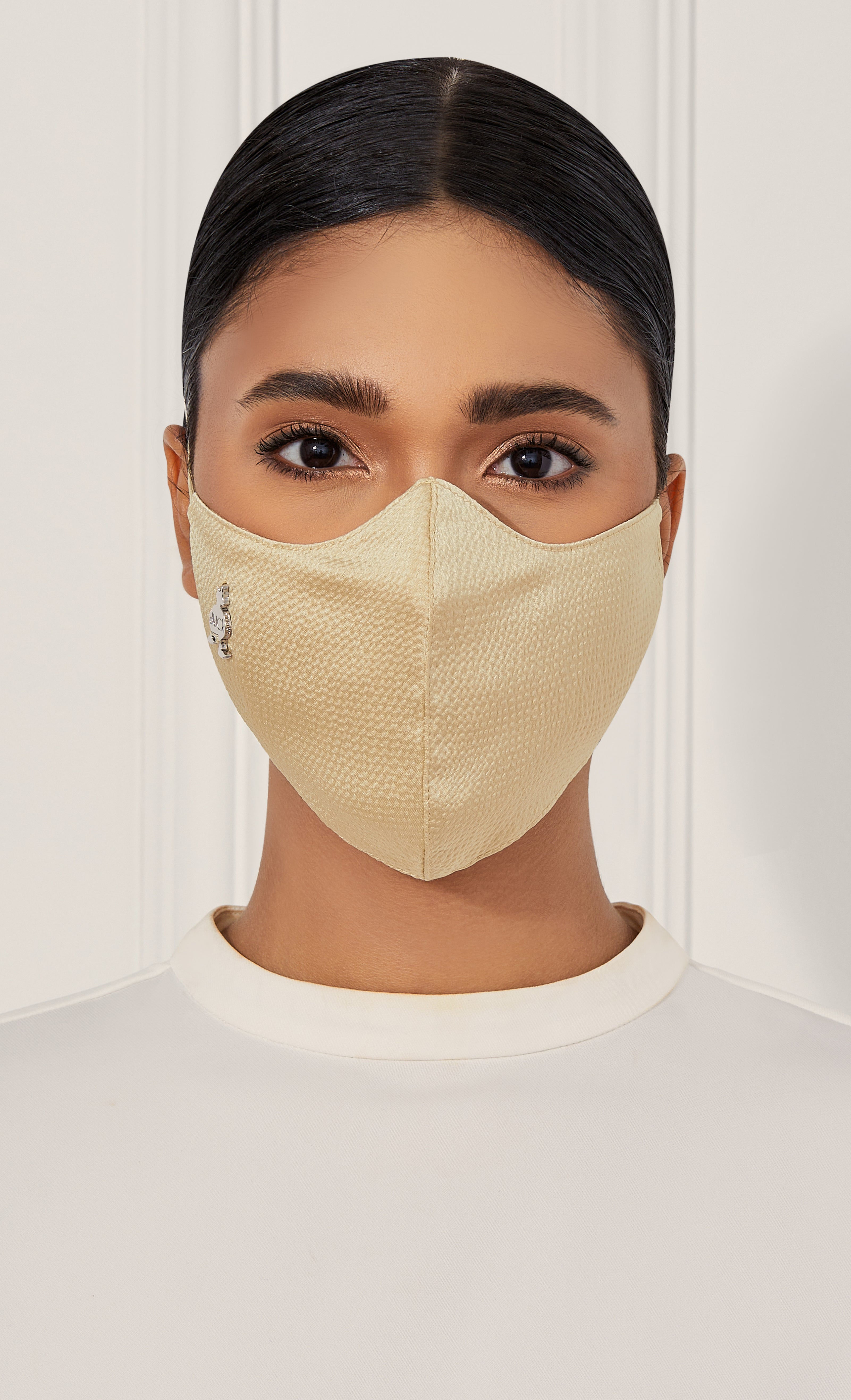 Woven Face Mask (Head-loop) in Honey Toast