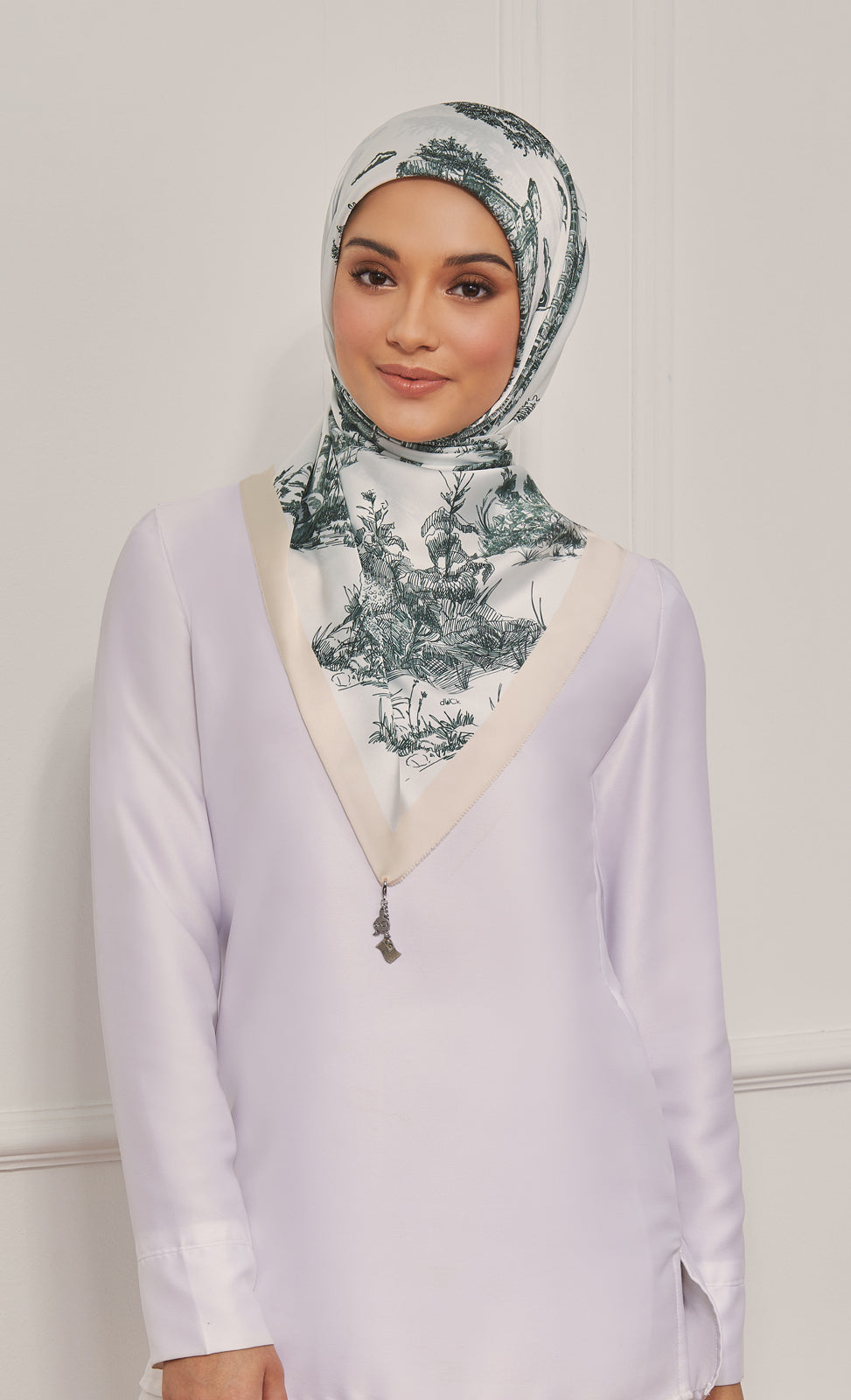 The Malaysia dUCk Square Scarf in White Coffee