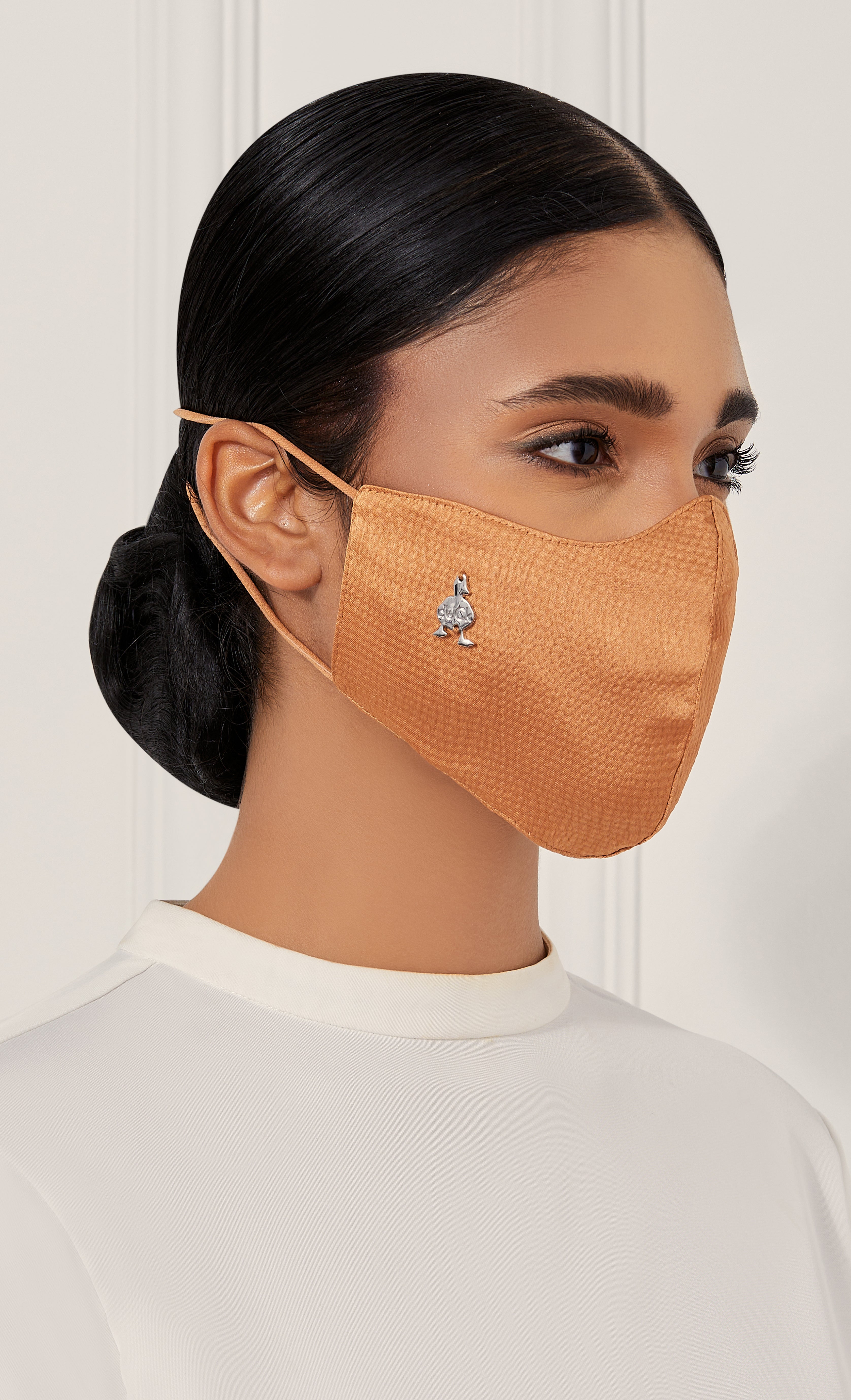 Woven Face Mask (Head-loop) in Toffee Nut