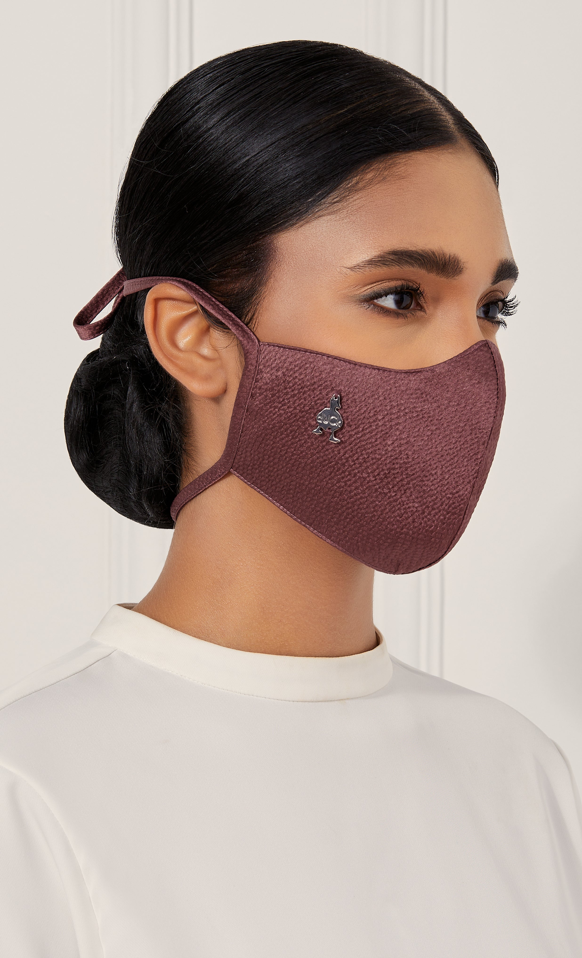 Woven Face Mask (Tie-back) in Coffee Jelly