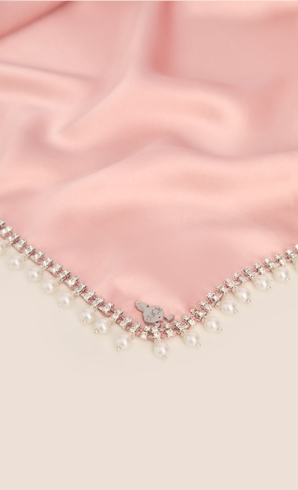 The Nisa dUCk - Luxe Square Scarf in Pearl Pink