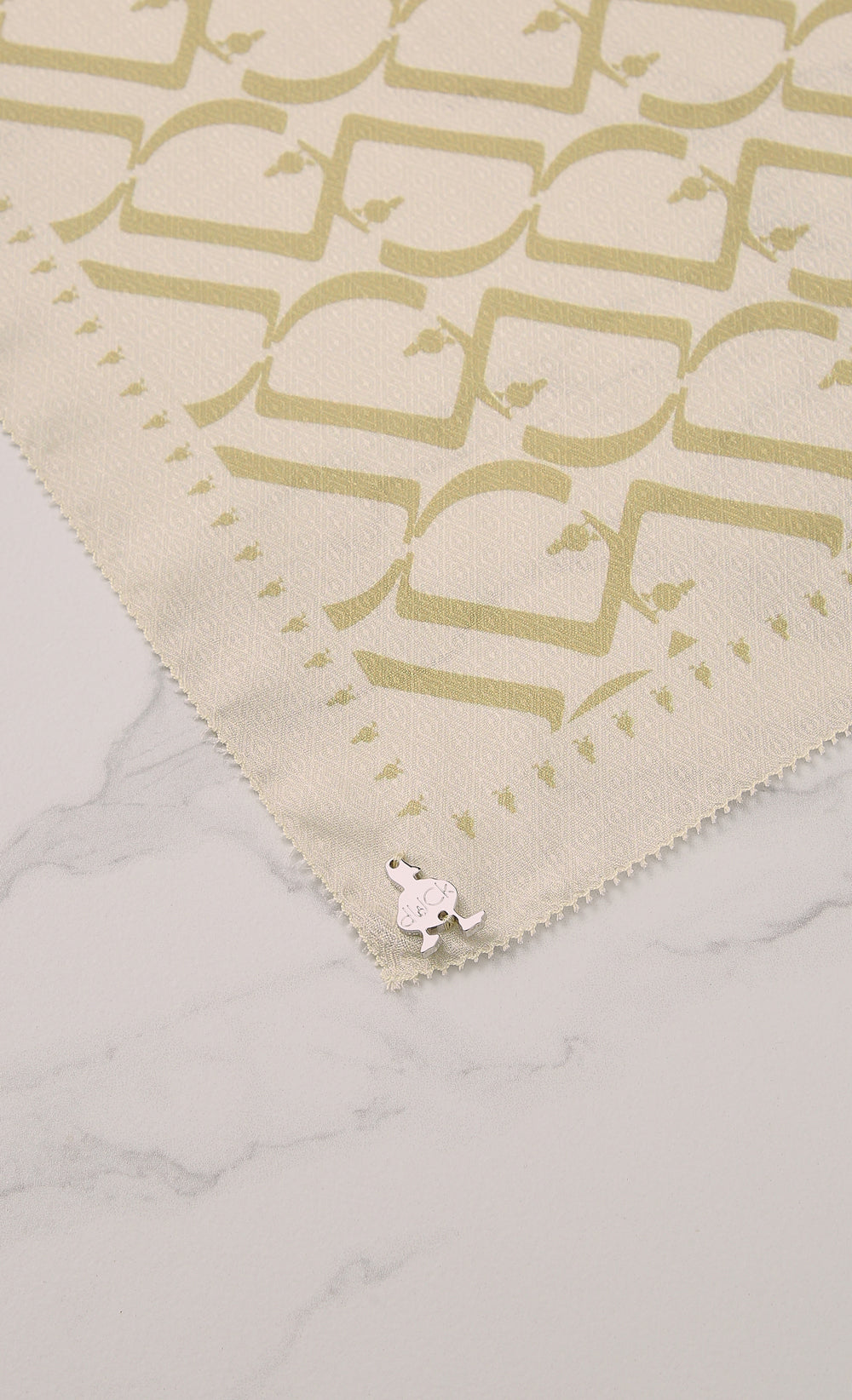 D Monogram dUCk Voile Square Scarf in Earl Grey