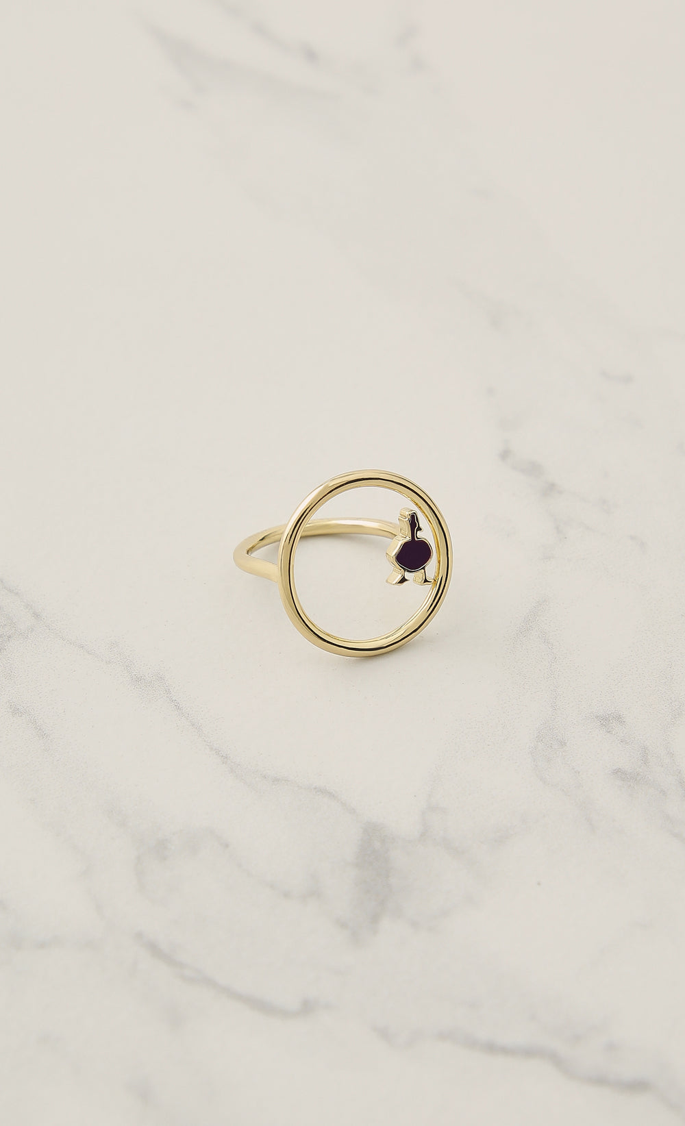 Moon Scarf Ring in Gold