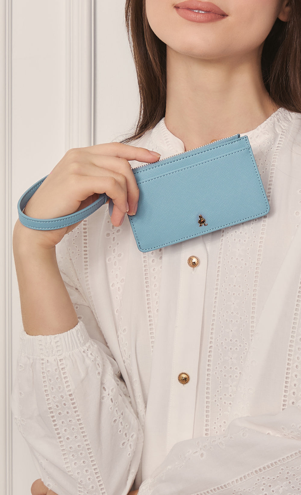 Lunch Break Card Holder in Muted Blue