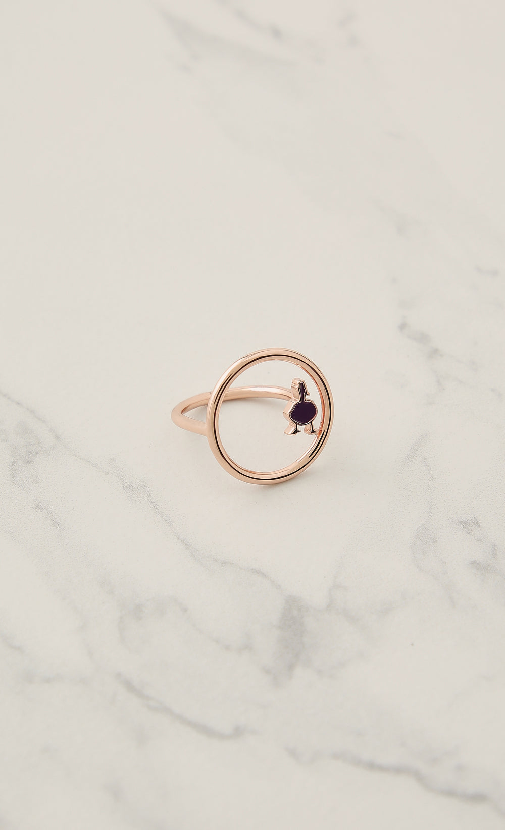 Moon Scarf Ring in Rose Gold