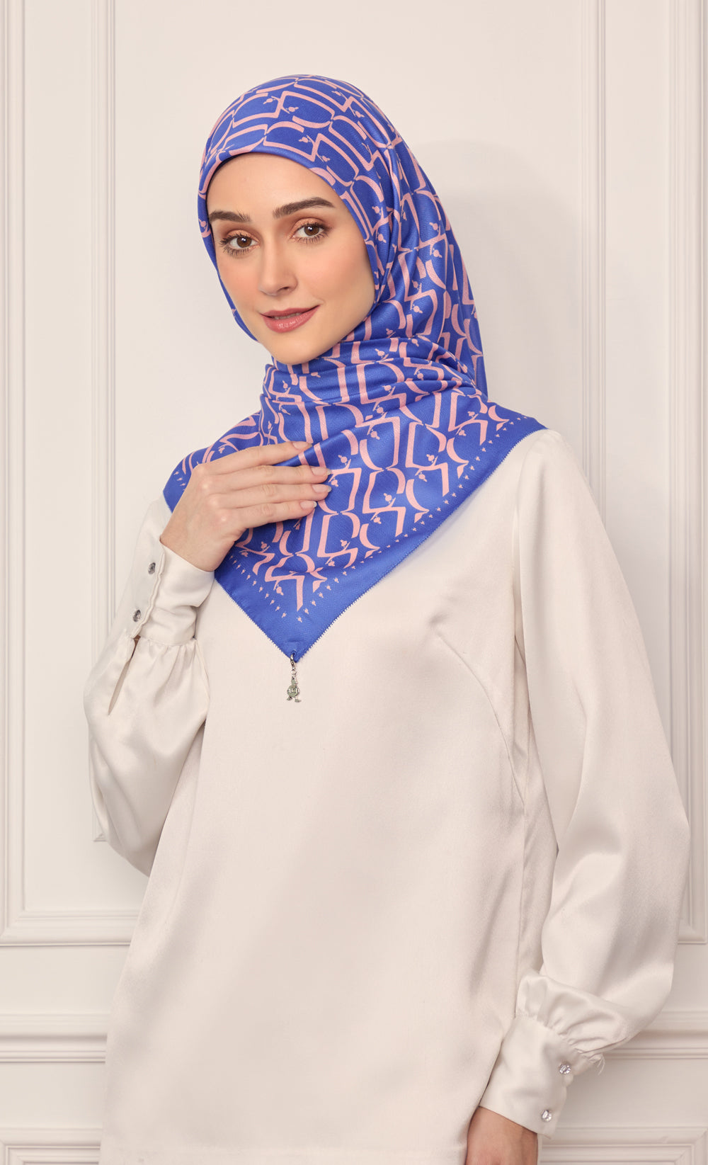 D Monogram dUCk Voile Square Scarf in Butterfly Pea