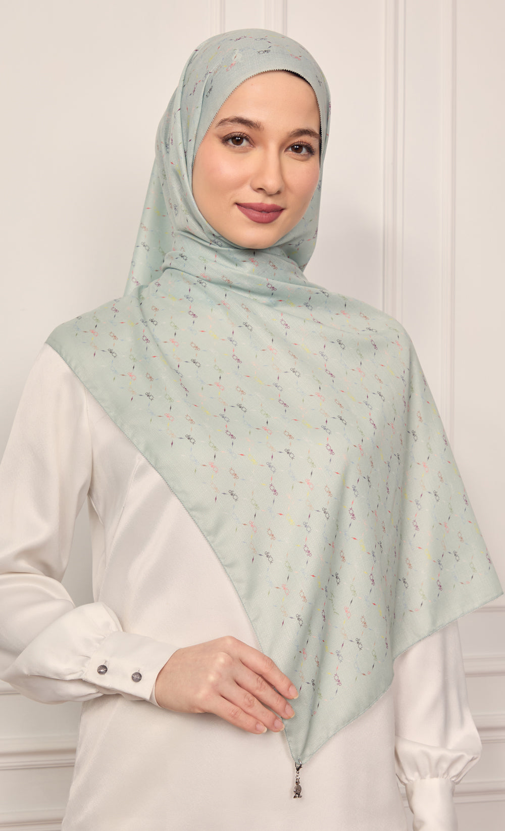 Classic Monogram dUCk Voile Shawl in Peppermint