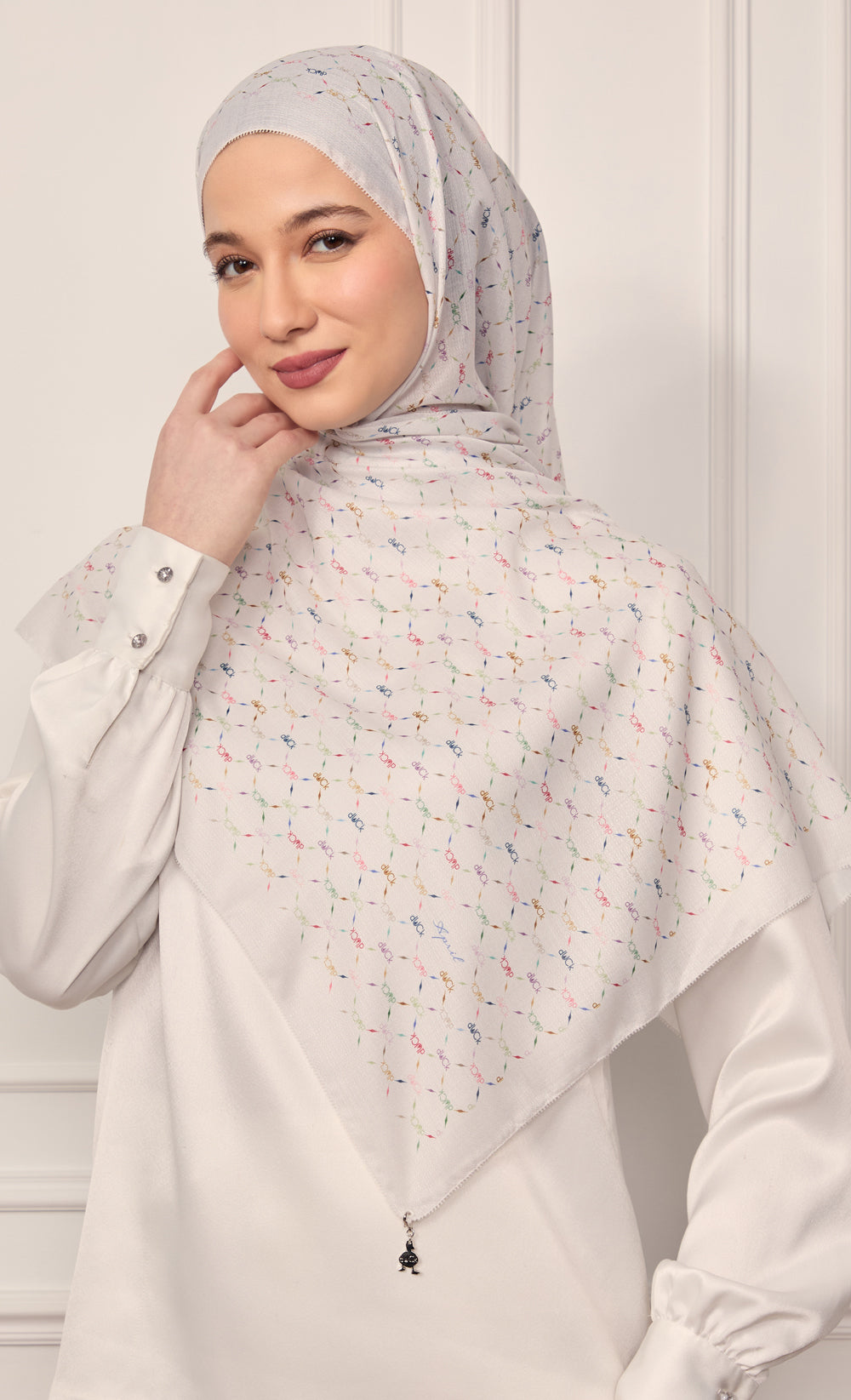 Classic Monogram dUCk Voile Shawl in Marshmallow