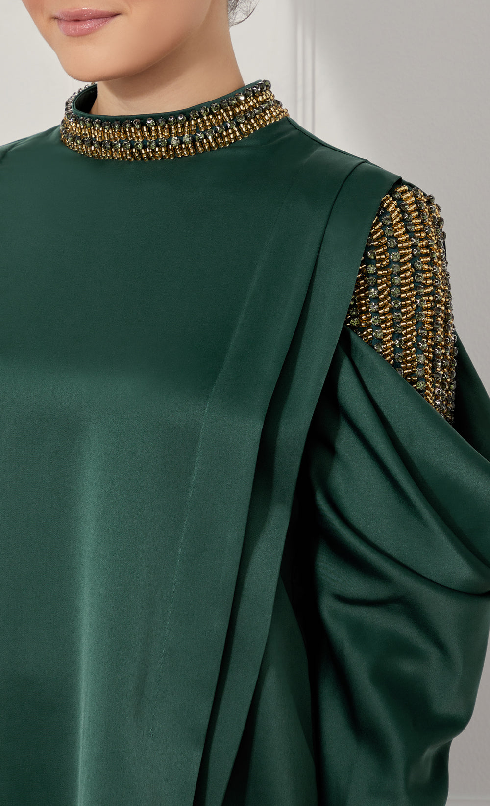 Ikatan Draped Sleeves Set -Luxe Edition in Emerald