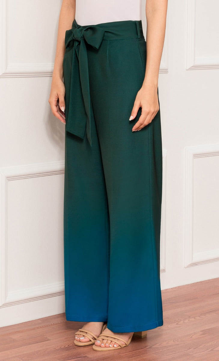 The Oops Edit High Waisted Pants in Solid Green