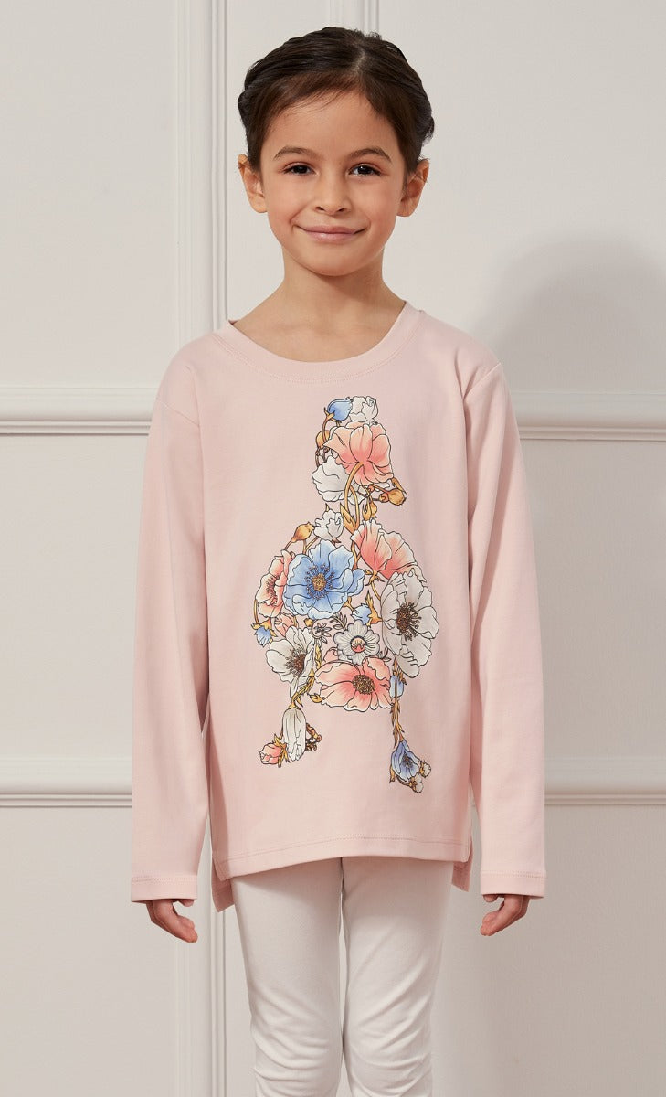 The Blooming dUCkling Anemone Long Sleeves T-Shirt in Pink