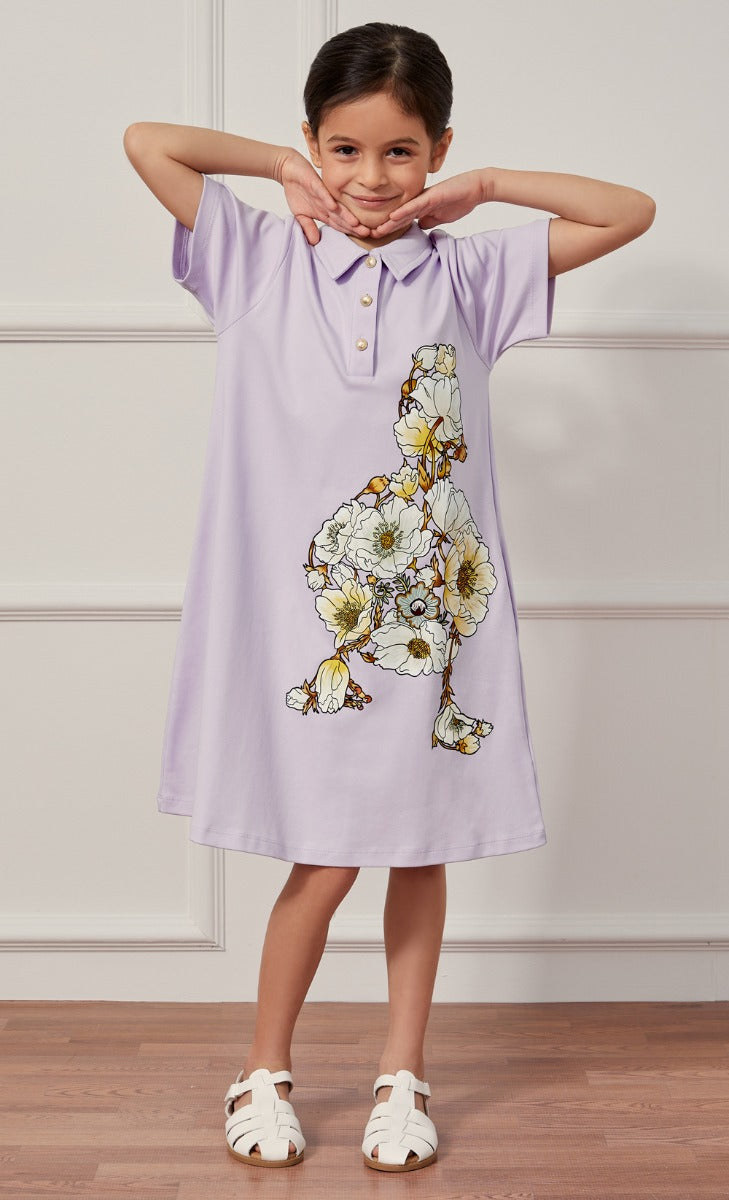 The Blooming dUCkling Anemone Polo Dress in Lilac